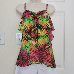 6 Degrees ruffled tank top size L juniors